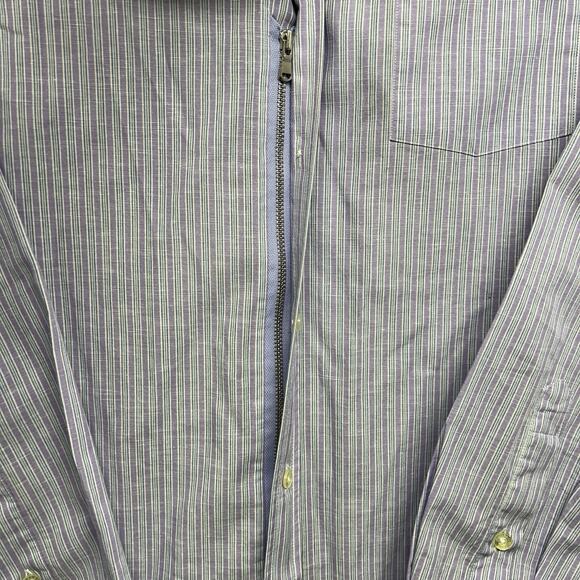 Teddy Stratford Shirt Mens Large Plaid Button Up Zip Fit Sz 5 Casual 100% Cotton - Picture 3 of 7